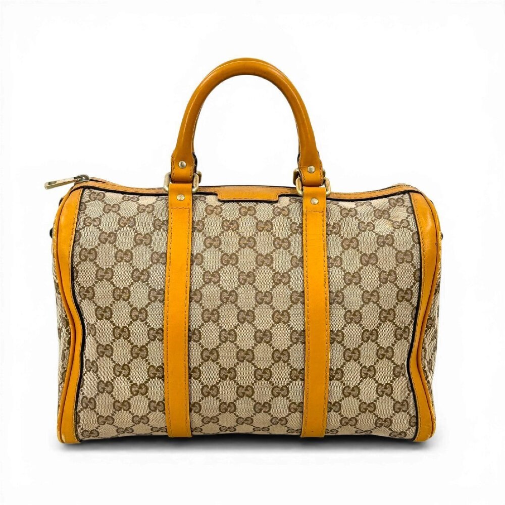 GUCCI GG Canvas Beige Boston Bag
